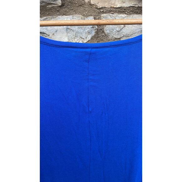 CJ Banks bright blue short sleeve blouse silver embellishments size 2X NEW - Picture 7 of 8